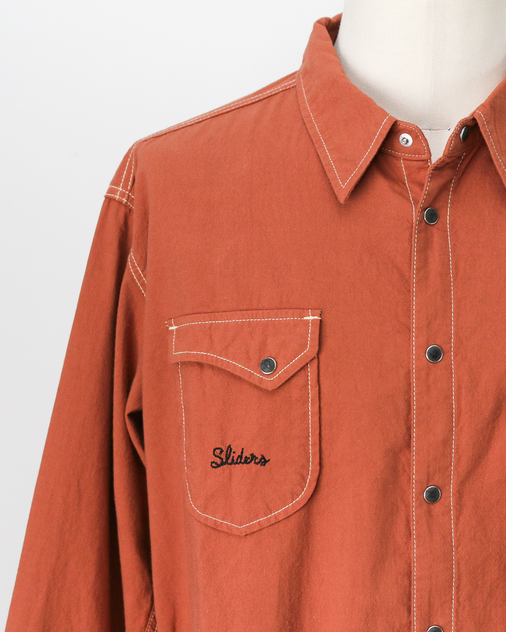 TURN ME ON ターンミーオン Embroidered Western shirt Brick