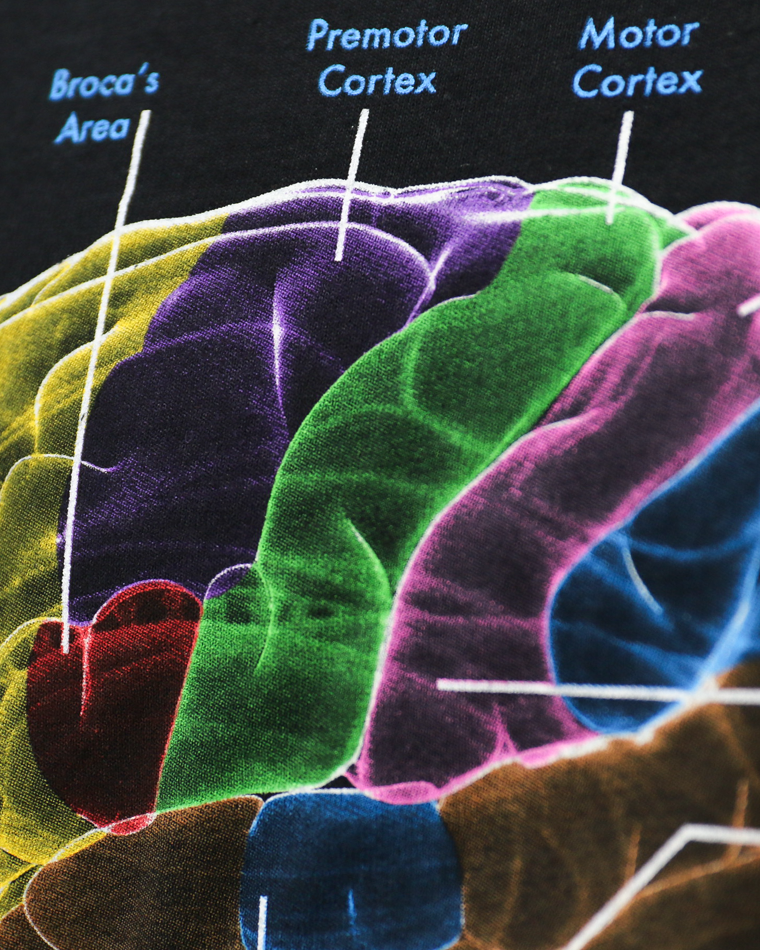 Cotton Expressions Glow Brain T Black