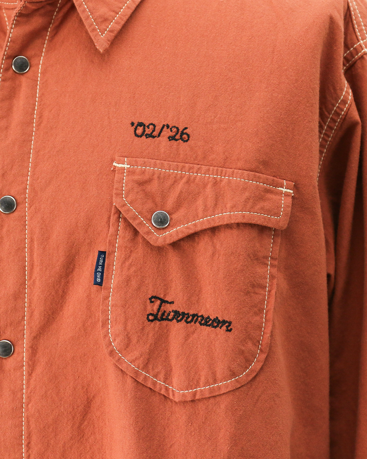 TURN ME ON ターンミーオン Embroidered Western shirt Brick