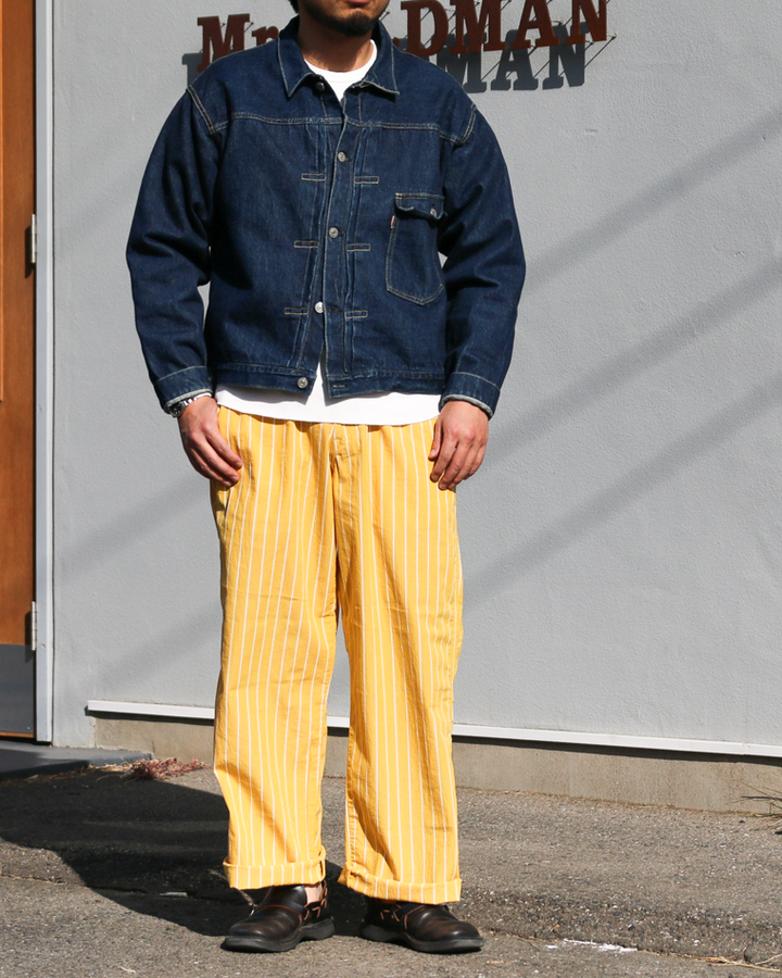 MASTER&amp;CO MC1672 Cotton Stripe Drawstring Pants Yellow