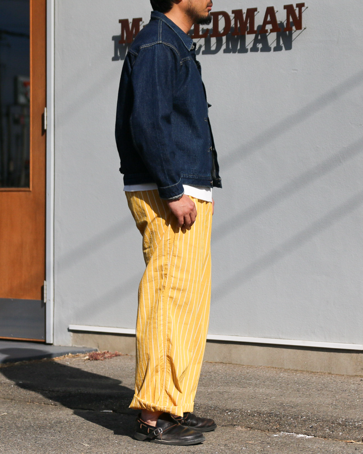 MASTER&amp;CO MC1672 Cotton Stripe Drawstring Pants Yellow