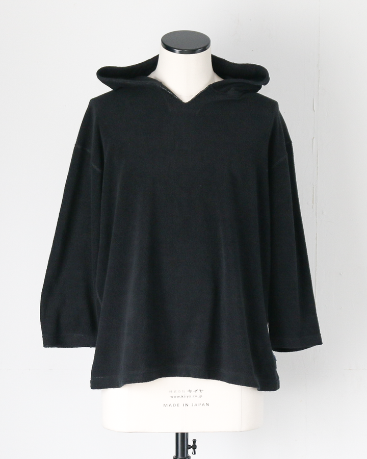 TURN ME ON ターンミーオン Raffi Pile 3/4-Sleeve Skipper Hoodie Black