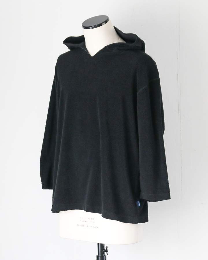TURN ME ON ターンミーオン Raffi Pile 3/4-Sleeve Skipper Hoodie Black