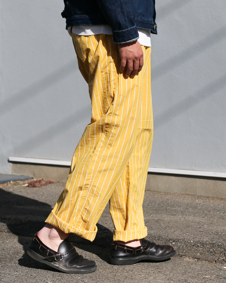 MASTER&amp;CO MC1672 Cotton Stripe Drawstring Pants Yellow