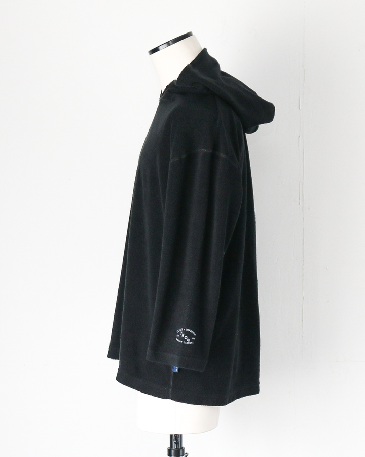 TURN ME ON ターンミーオン Raffi Pile 3/4-Sleeve Skipper Hoodie Black