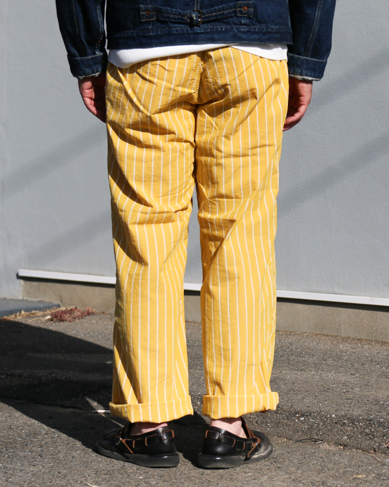 MASTER&amp;CO MC1672 Cotton Stripe Drawstring Pants Yellow