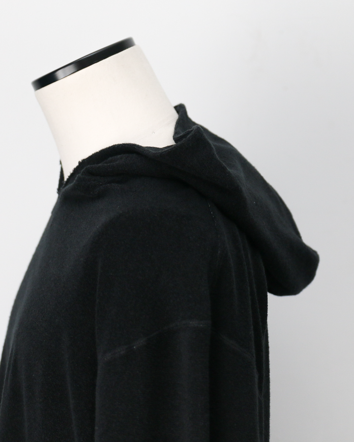 TURN ME ON ターンミーオン Raffi Pile 3/4-Sleeve Skipper Hoodie Black
