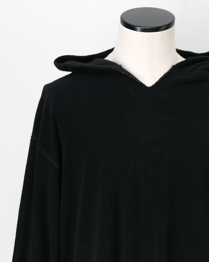 TURN ME ON ターンミーオン Raffi Pile 3/4-Sleeve Skipper Hoodie Black