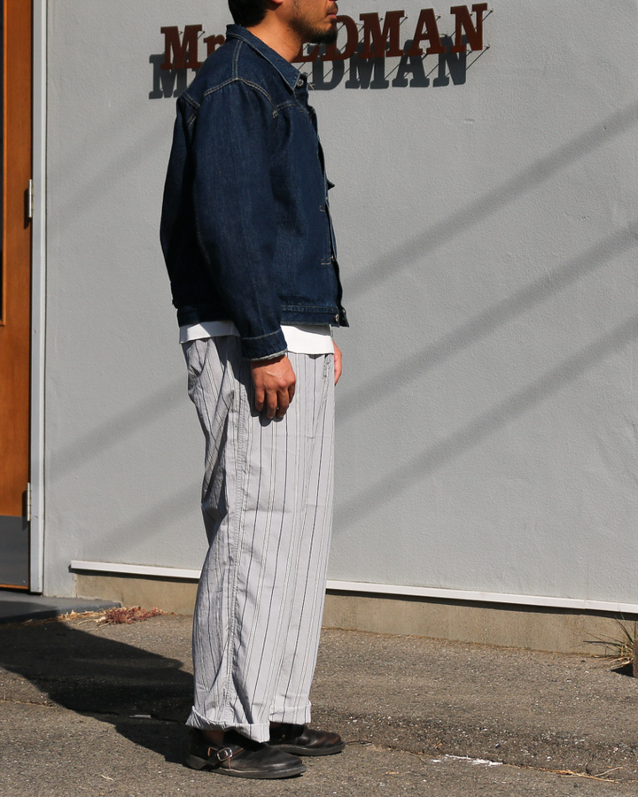 MASTER&amp;CO MC1672 Cotton Stripe Drawstring Pants Grey