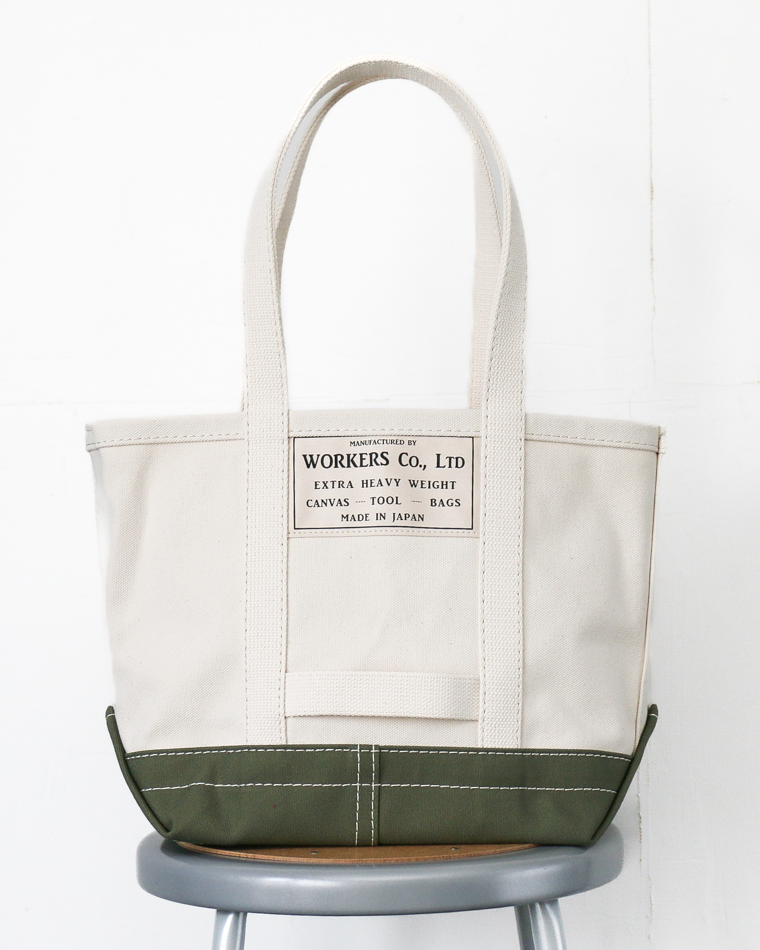 WORKERS Tool Bag, Medium-Long Handle, Ecru × Olive