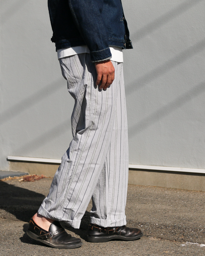 MASTER&amp;CO MC1672 Cotton Stripe Drawstring Pants Grey