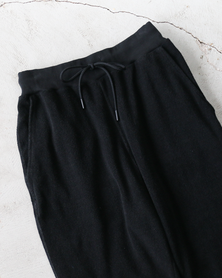 TURN ME ON ターンミーオン Raffi Pile W knee Easy Pants Black