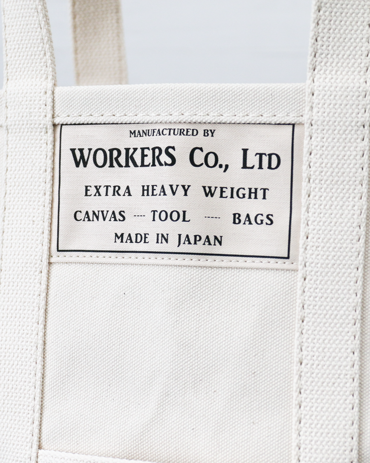 WORKERS Tool Bag, Medium-Long Handle, Ecru × Olive