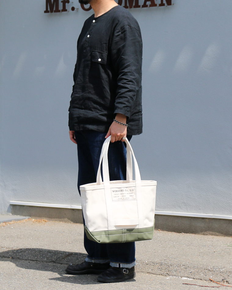 WORKERS Tool Bag, Medium-Long Handle, Ecru × Olive