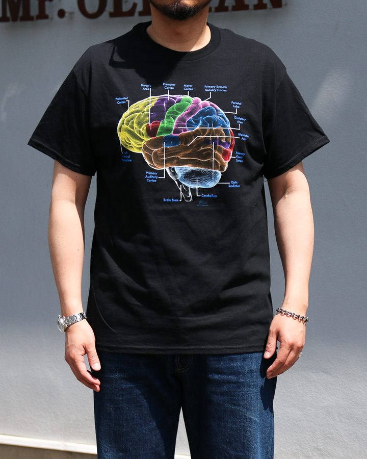 Cotton Expressions Glow Brain T Black