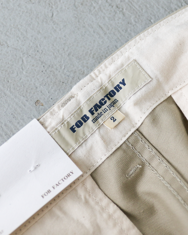 FOB factory エフオービーファクトリー F0514 NARROW U.S TROUSER Beige