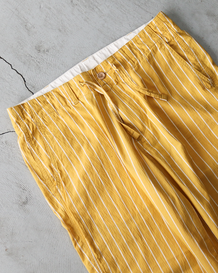 MASTER&amp;CO MC1672 Cotton Stripe Drawstring Pants Yellow