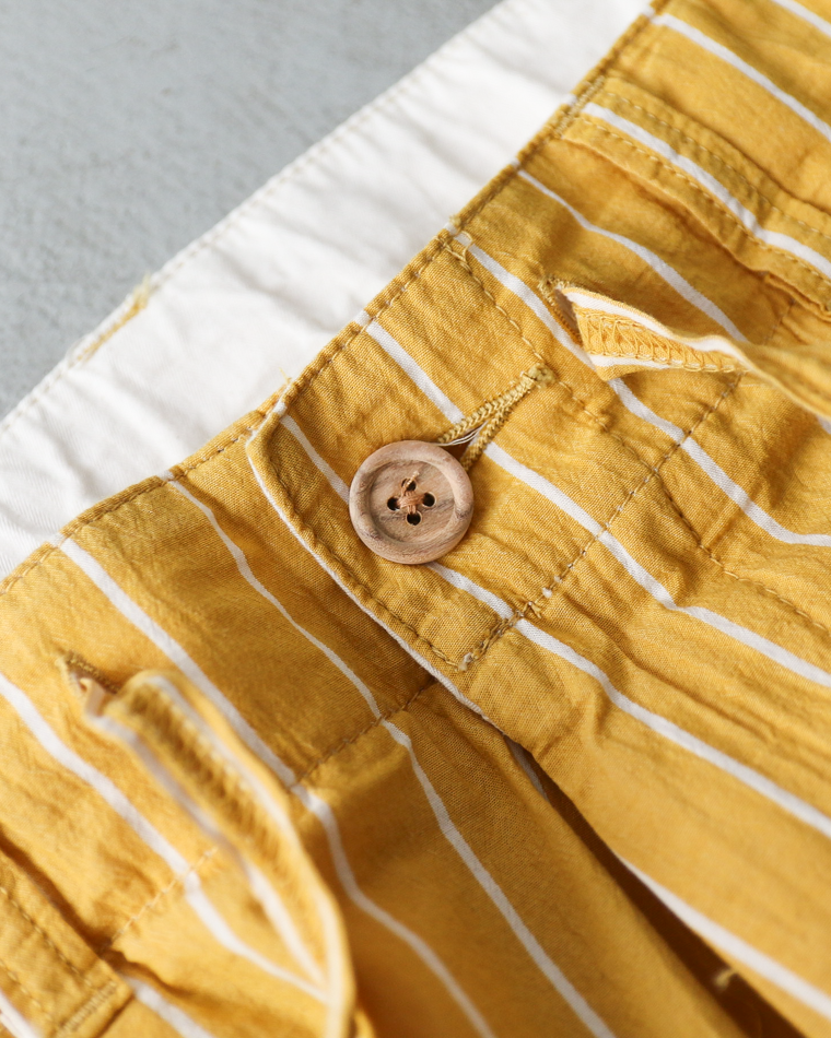 MASTER&amp;CO MC1672 Cotton Stripe Drawstring Pants Yellow