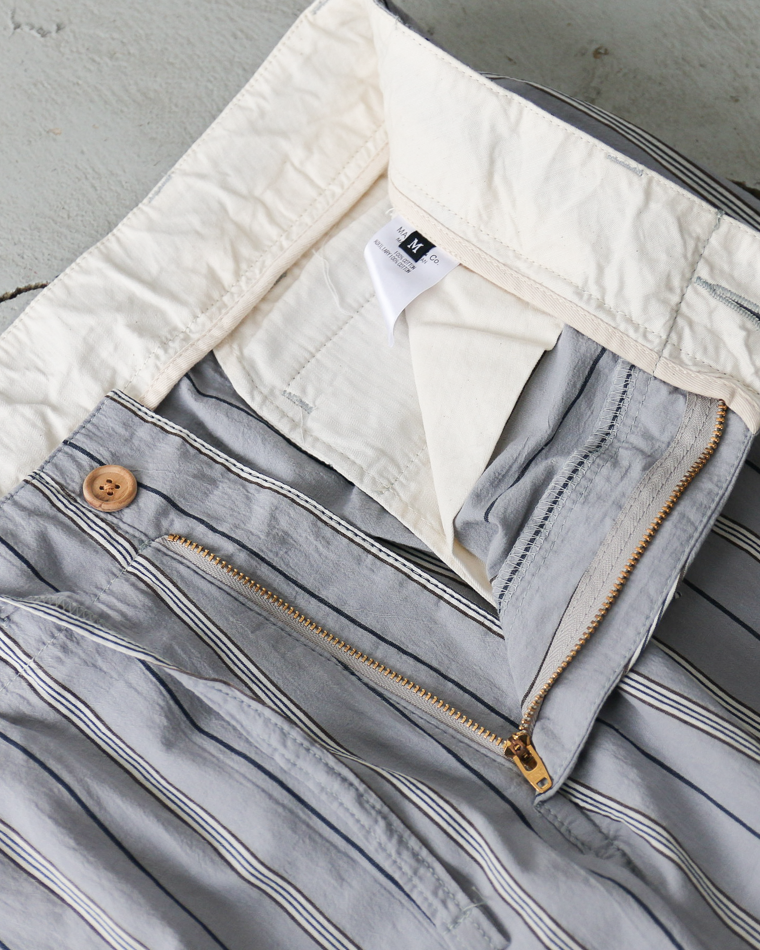 MASTER&amp;CO MC1672 Cotton Stripe Drawstring Pants Grey