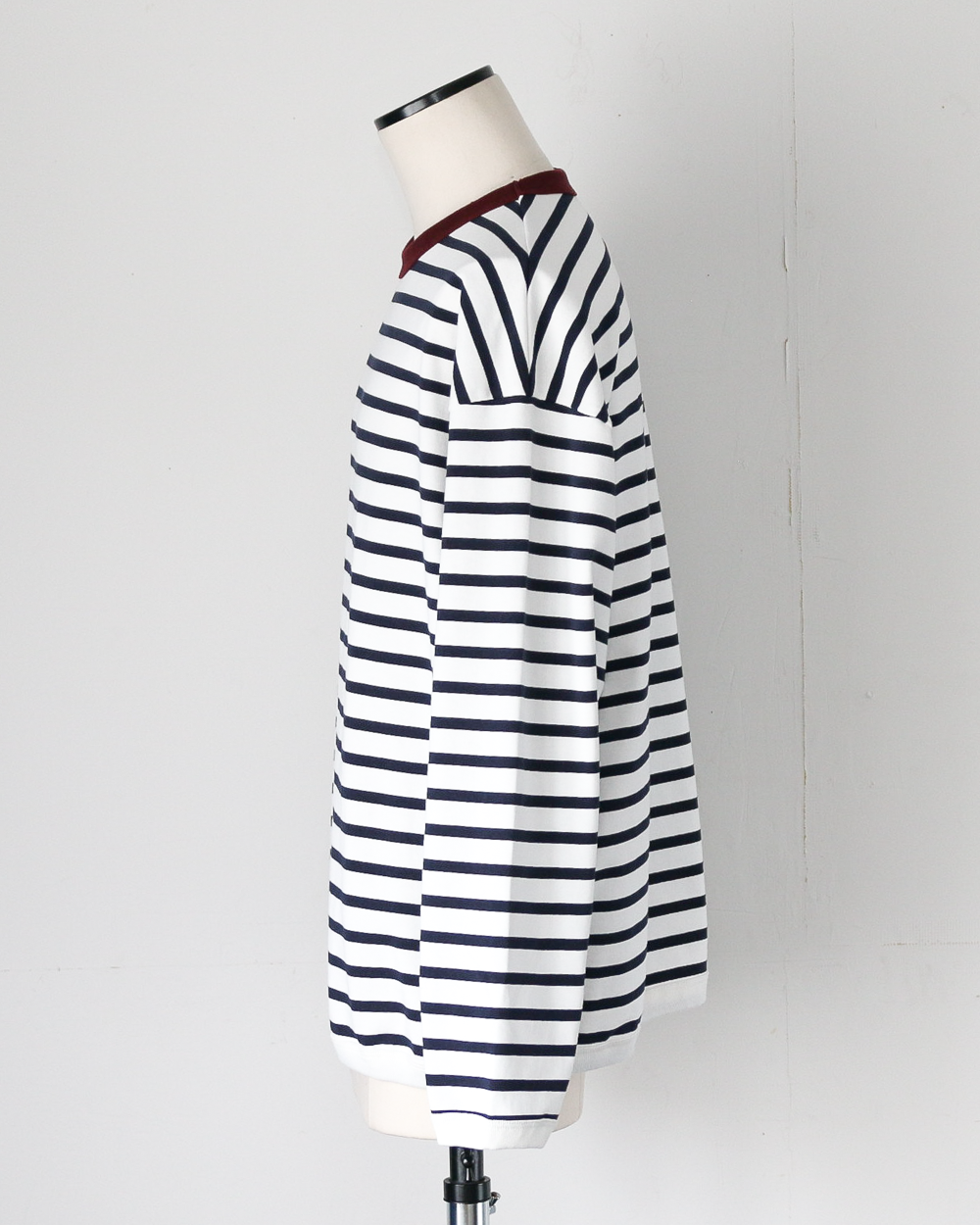 melple メイプル The American Ringer Tee, Wine×Natural Border