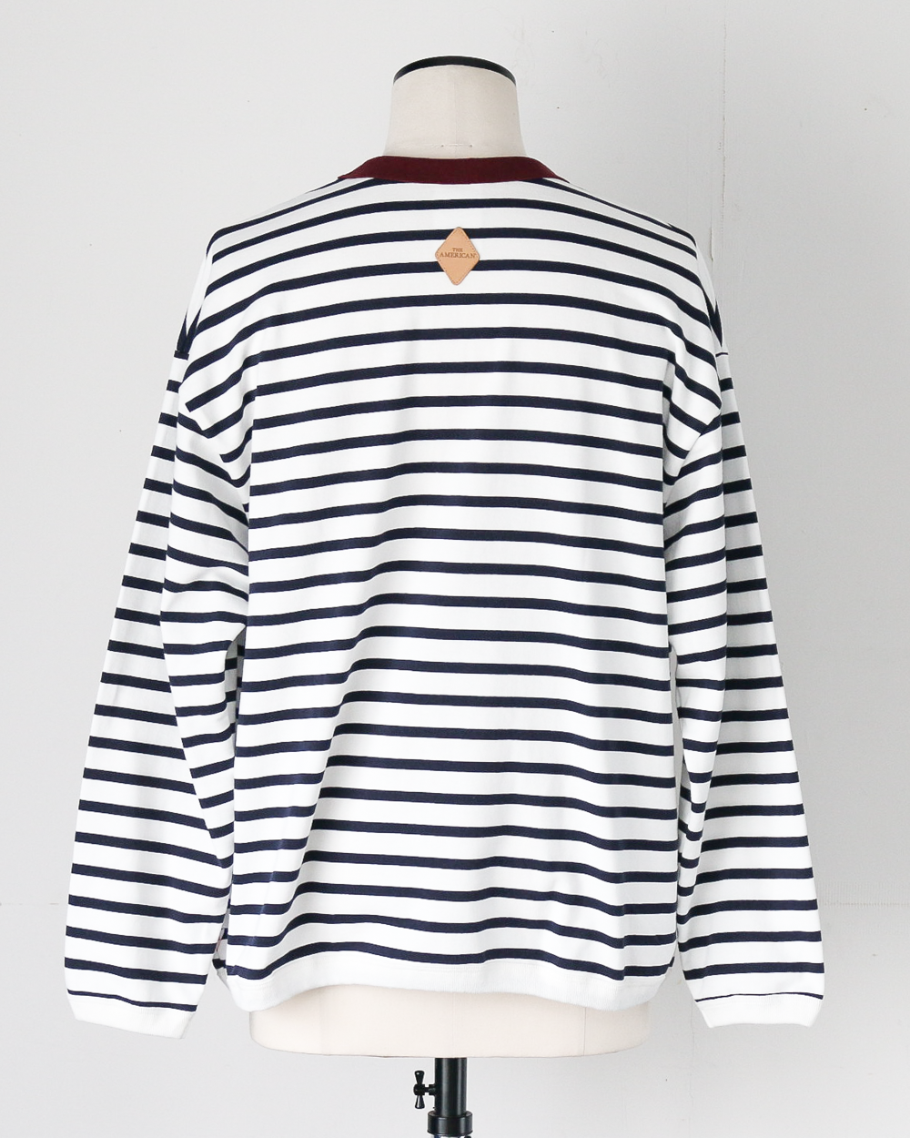 melple メイプル The American Ringer Tee, Wine×Natural Border