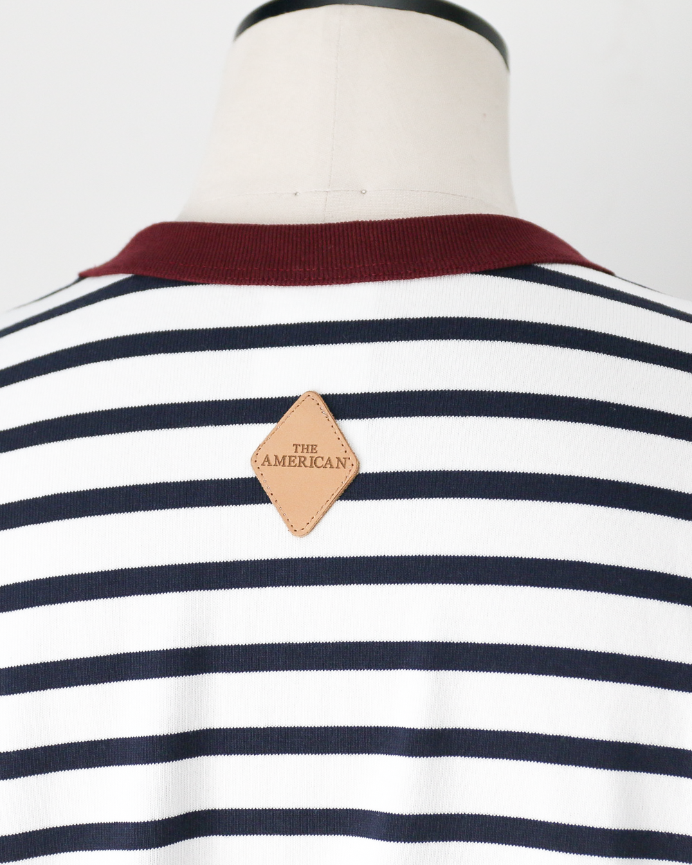 melple メイプル The American Ringer Tee, Wine×Natural Border