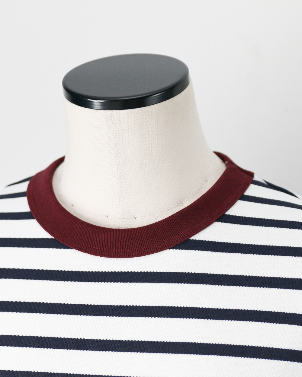 melple メイプル The American Ringer Tee, Wine×Natural Border