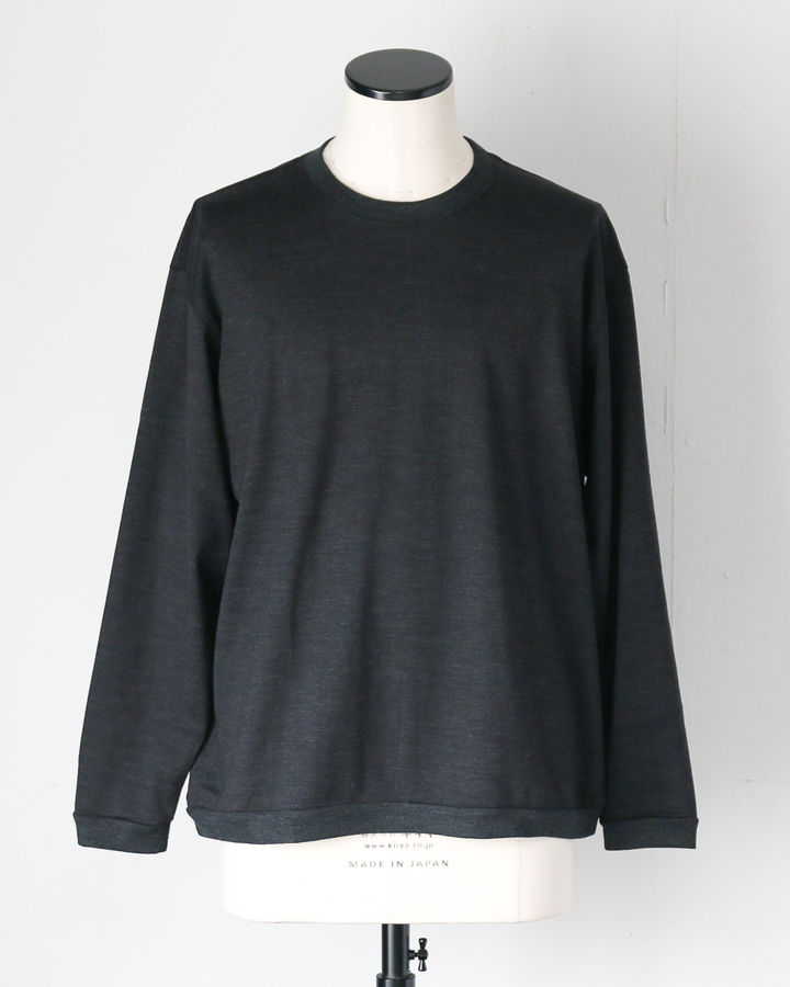 holk ホーク 035 wool l/s tee charcoal