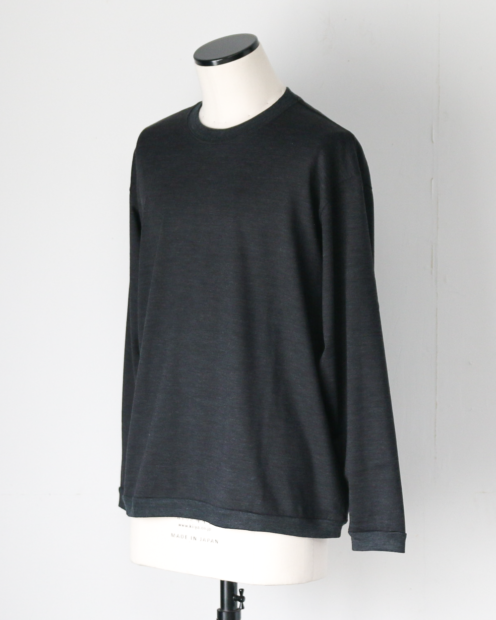 holk ホーク 035 wool l/s tee charcoal
