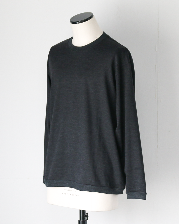 holk ホーク 035 wool l/s tee charcoal