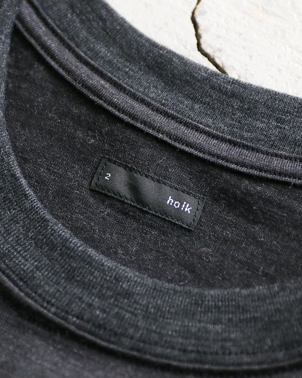 holk ホーク 035 wool l/s tee charcoal