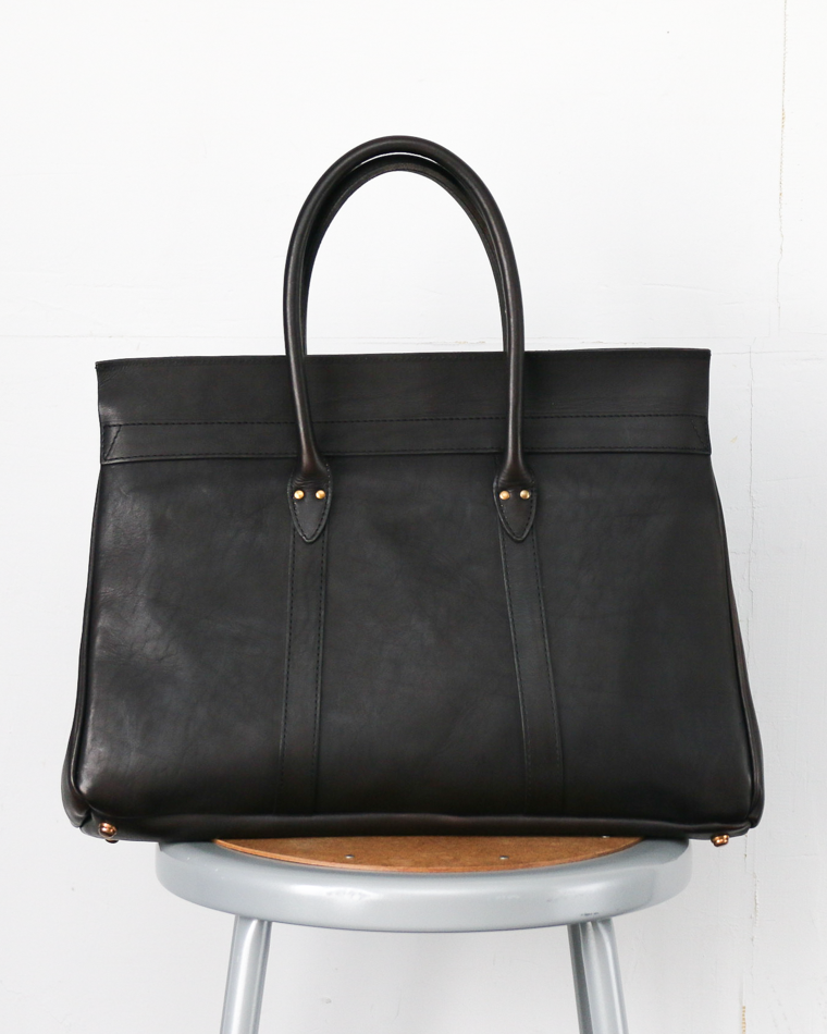 VASCO VS-270L LEATHER SADDLE TOTE BAG Black