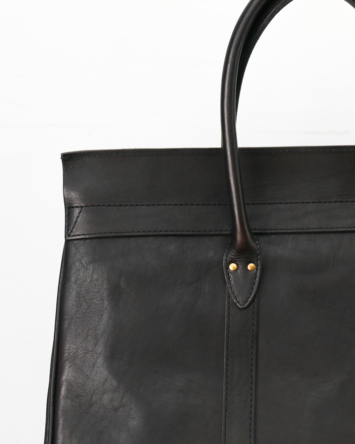 VASCO VS-270L LEATHER SADDLE TOTE BAG Black