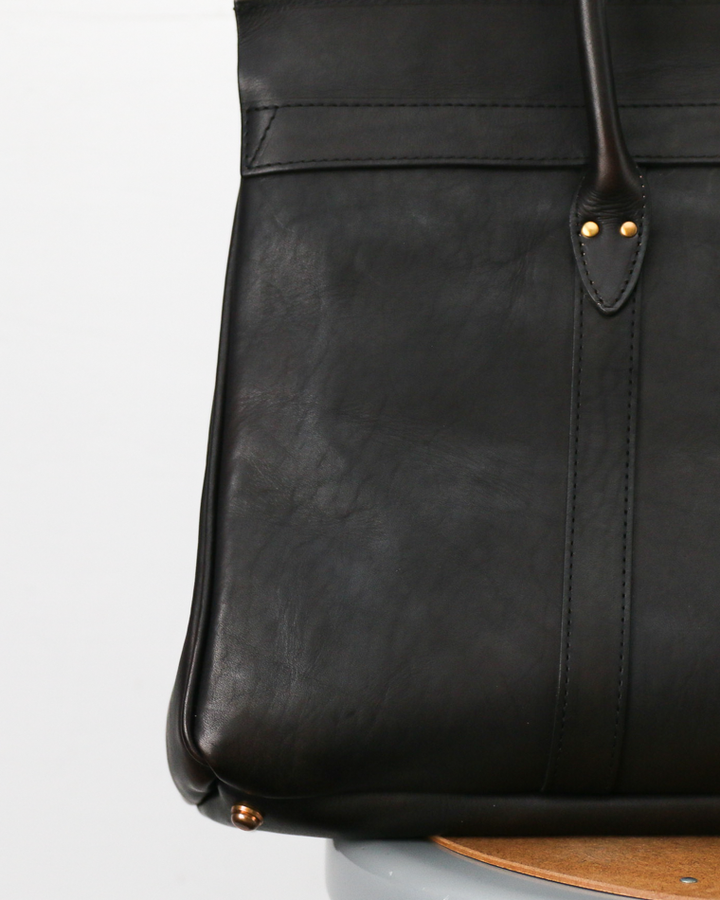 VASCO VS-270L LEATHER SADDLE TOTE BAG Black