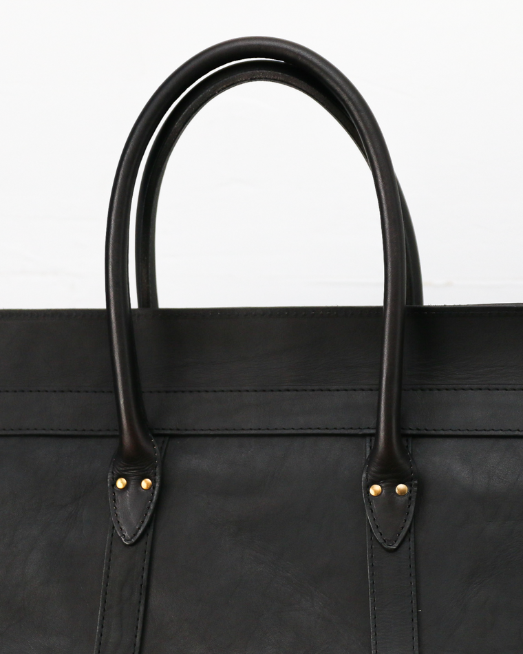 VASCO VS-270L LEATHER SADDLE TOTE BAG Black