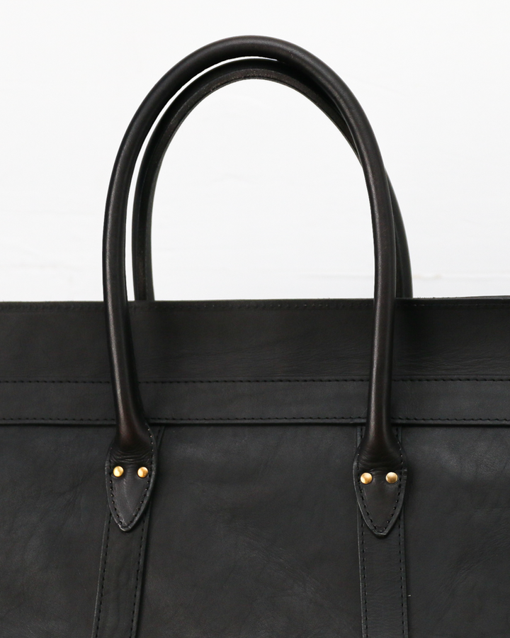 VASCO VS-270L LEATHER SADDLE TOTE BAG Black