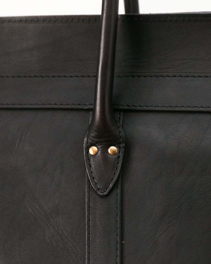 VASCO VS-270L LEATHER SADDLE TOTE BAG Black