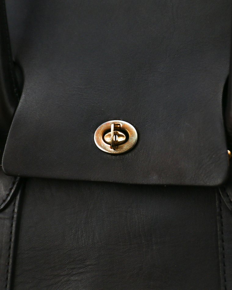 VASCO VS-270L LEATHER SADDLE TOTE BAG Black
