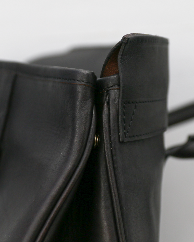 VASCO VS-270L LEATHER SADDLE TOTE BAG Black