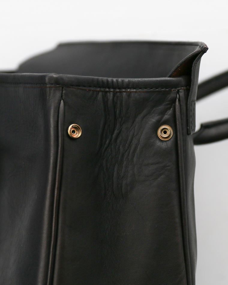 VASCO VS-270L LEATHER SADDLE TOTE BAG Black