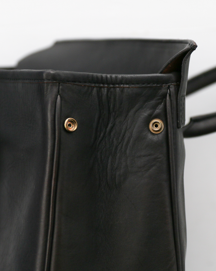 VASCO VS-270L LEATHER SADDLE TOTE BAG Black