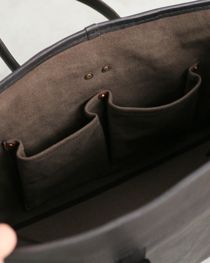 VASCO VS-270L LEATHER SADDLE TOTE BAG Black