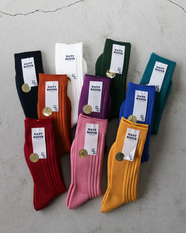 NAVY ROOTS ネイビールーツ Pile Color Rib Socks