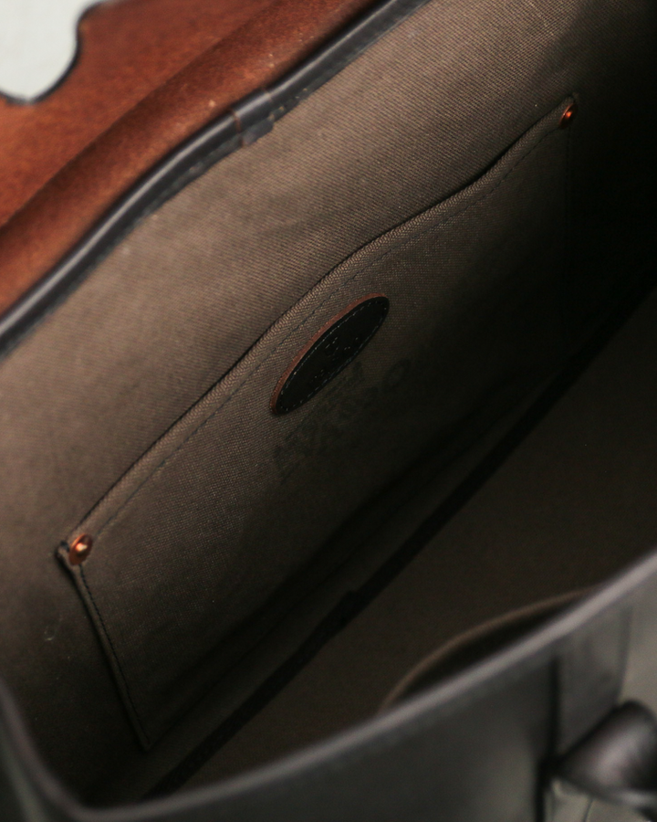VASCO VS-270L LEATHER SADDLE TOTE BAG Black