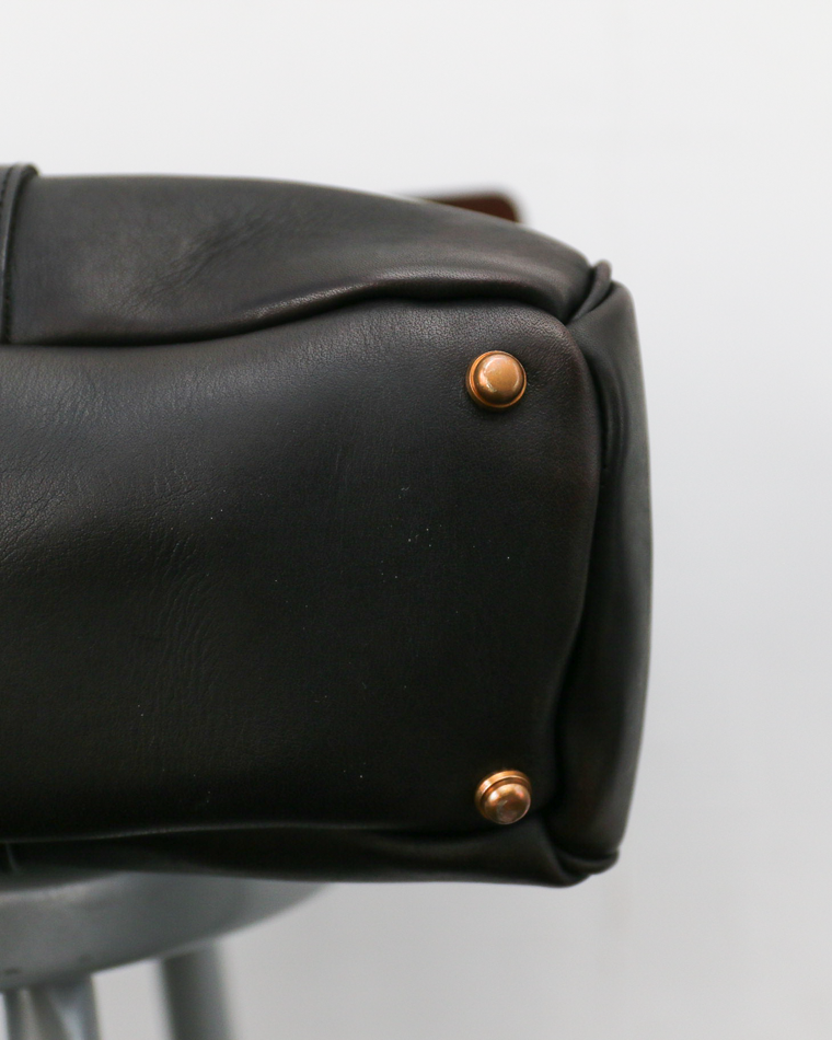 VASCO VS-270L LEATHER SADDLE TOTE BAG Black