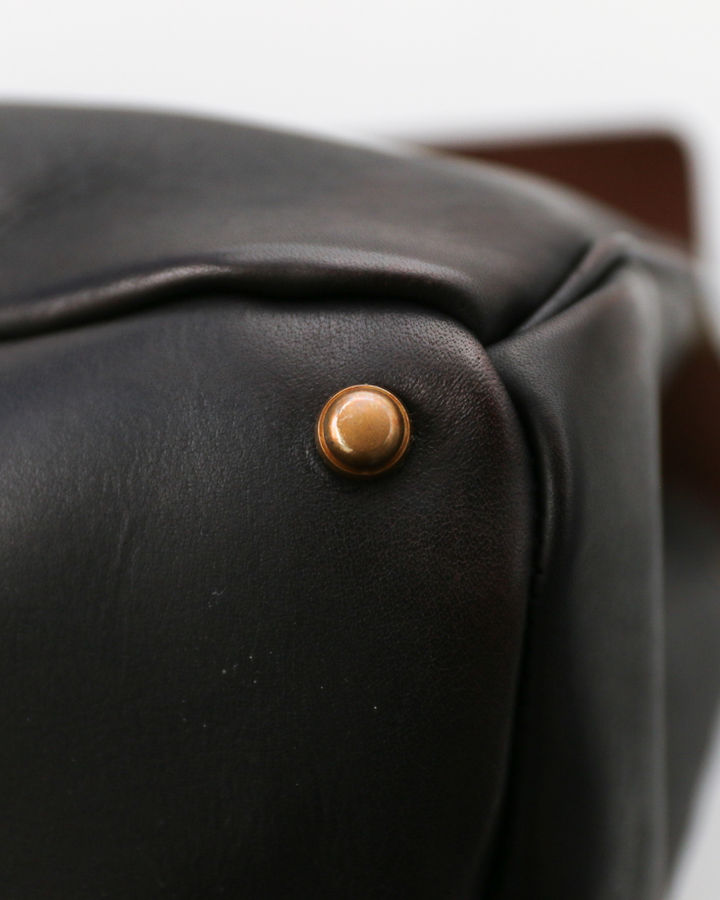 VASCO VS-270L LEATHER SADDLE TOTE BAG Black