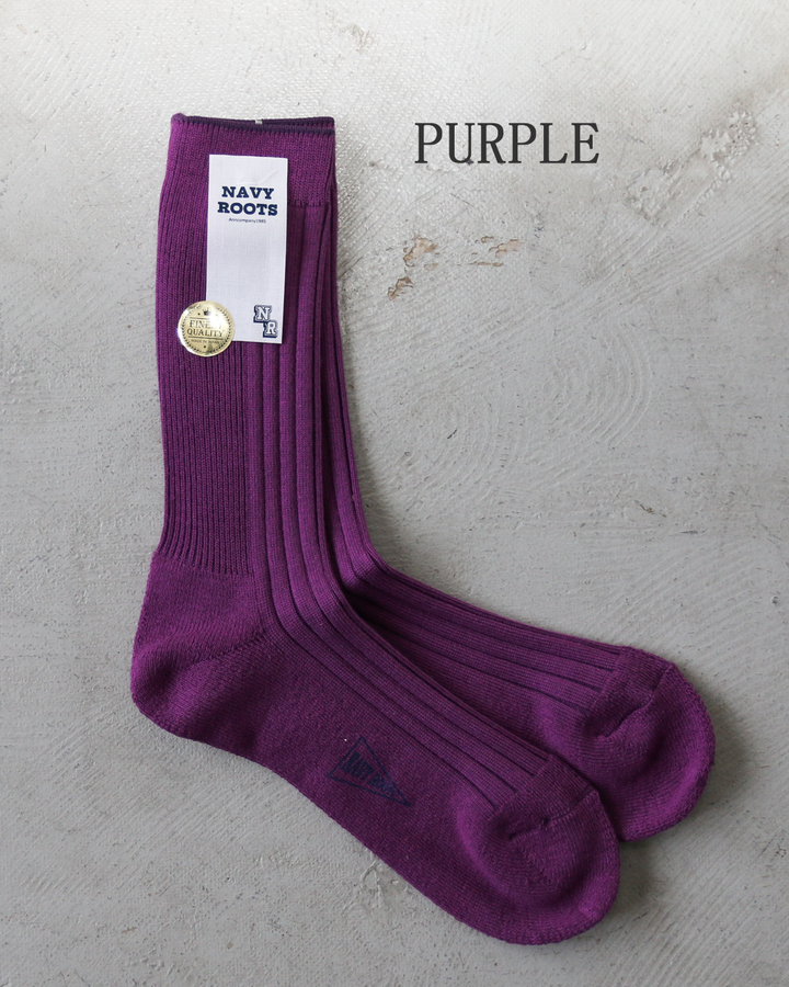 NAVY ROOTS ネイビールーツ Pile Color Rib Socks