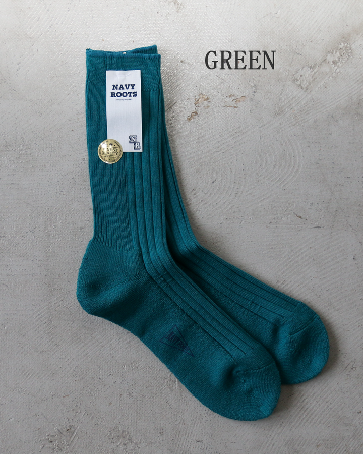 NAVY ROOTS ネイビールーツ Pile Color Rib Socks