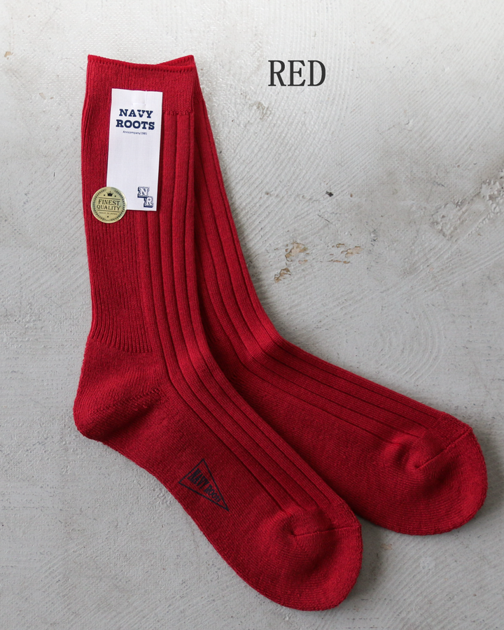 NAVY ROOTS ネイビールーツ Pile Color Rib Socks