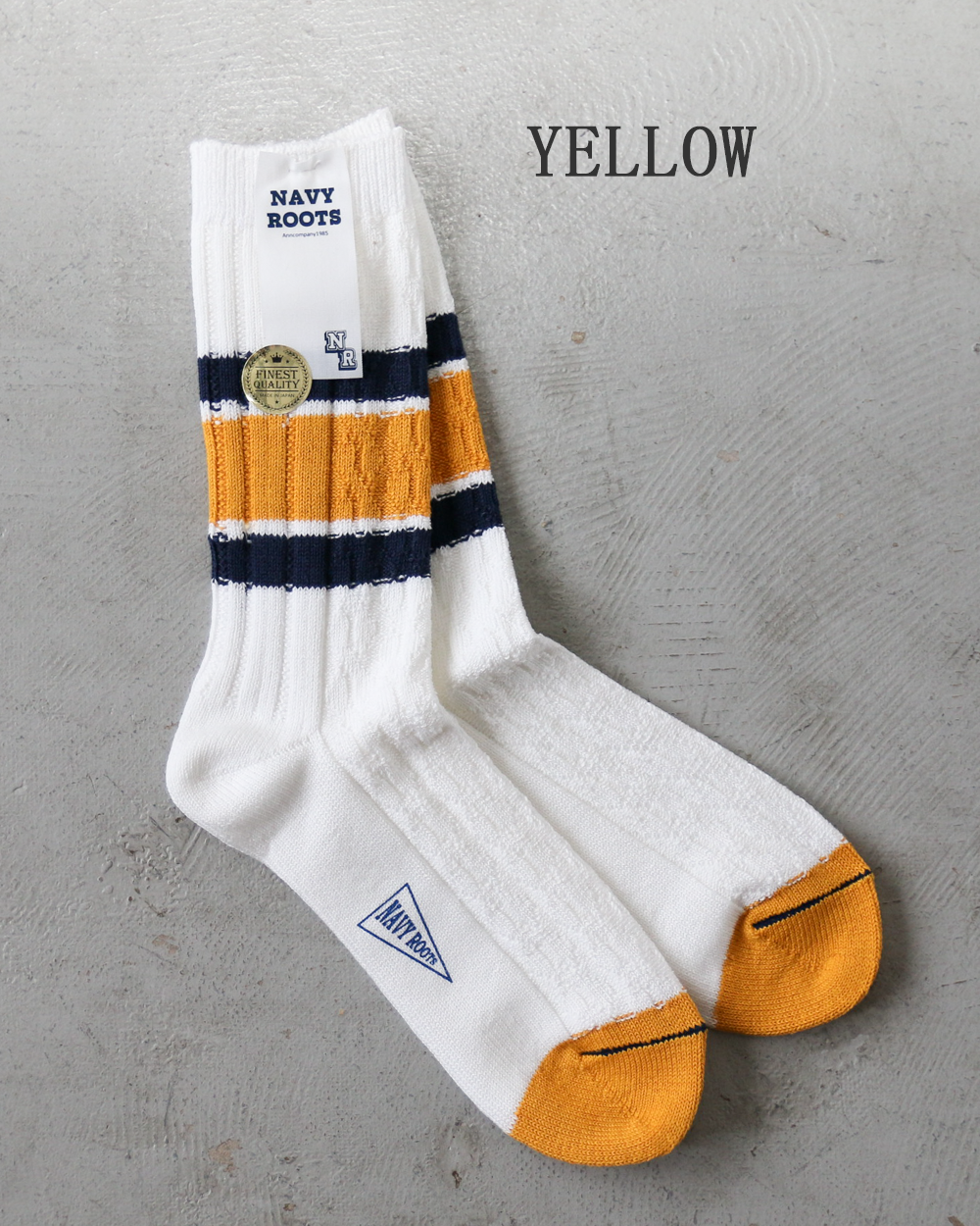 NAVY ROOTS ネイビールーツ Cable Border Socks